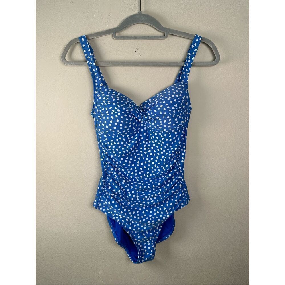 Blue Polka Dot One-Piece Swimsuit